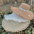 thumbnail image 4 of QASIEATN Daily Wear Sun Hats for Women New Women's Wide Brimmed Hat with Trim Summer Sun Hat Fall Fashion Accessories, 4 of 6