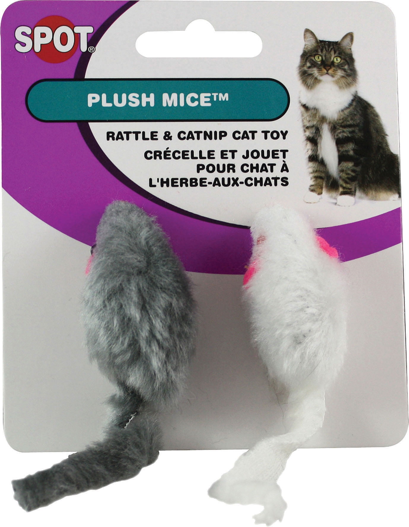 Plush Mice with Rattle & Catnip, 2 Count