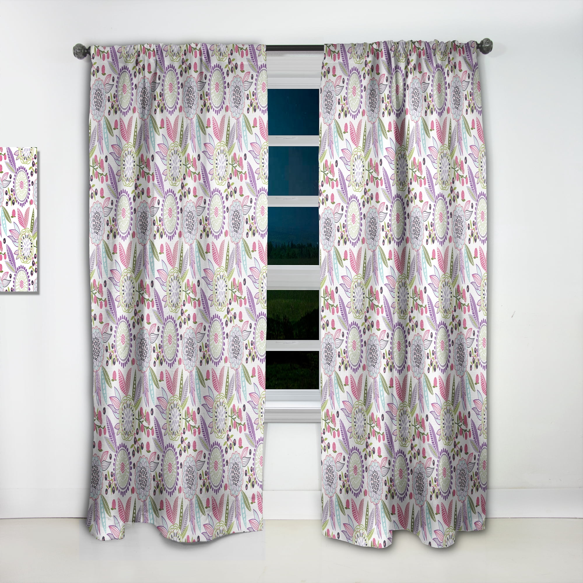 Designart 'Blossom Pink IX' Modern & Contemporary Curtain Panel
