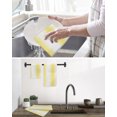 thumbnail image 5 of Lemon Yellow White Kitchen Dish Towels for Drying Dishes Set of 2, Gradient Vertical Stripes Geometric Waffle Weave Microfiber Hand Tea Bathroom Towels Quick Dry & Absorbent Towel 12x12, 5 of 7