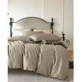 thumbnail image 3 of PURE ERA Long Staple Cotton Duvet Cover Set 800 TC Luxury Smooth Sateen Silky Soft Luster Solid Khaki King, 3 of 6