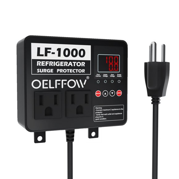 Protector de sobretensión OELFFOW para refrigerador, 2 salidas, 16 A, 110 V