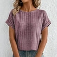 thumbnail image 5 of LOVZFMLL Spring Tops for Women Short Sleeve Tunic Tops 2025 Dressy Casual Business Blouses Summer Fashion Outfits Clothes Purple M, 5 of 9
