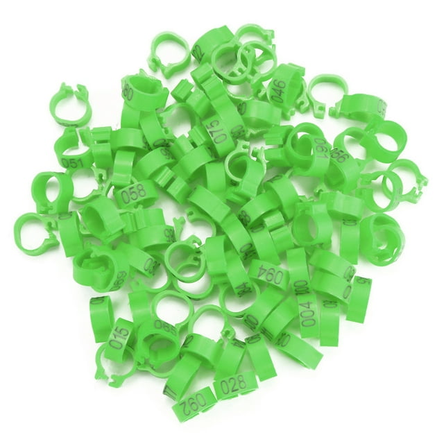 Plastic Letter Pigeon Leg Rings,100PCS/Bag 8MM 001-100 Numbered Pigeon Rings Letter Pigeon Leg Rings Luxury Finish