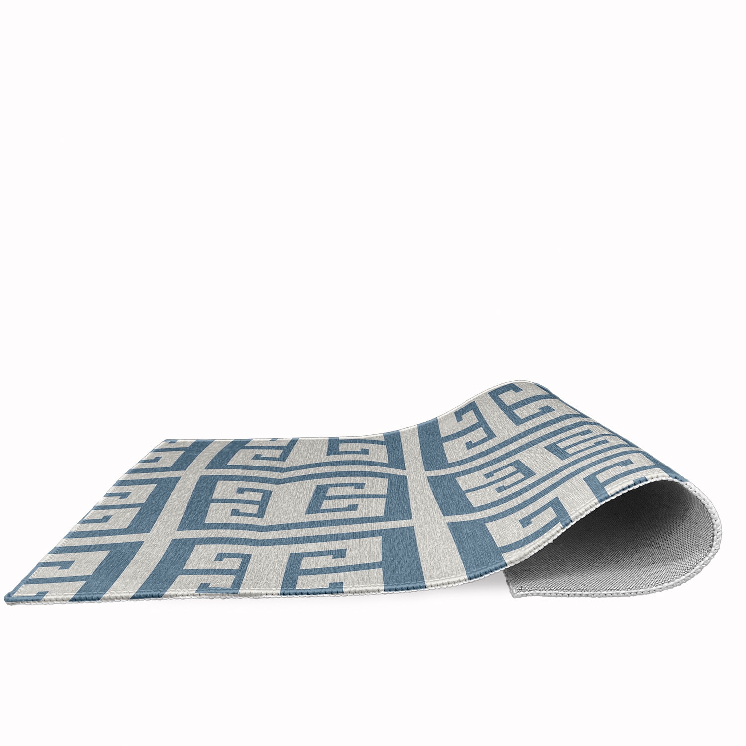 Simply Daisy 18 x 30 Greek Key Patterned Chenille Rug, Dusty Smoke