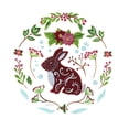thumbnail image 2 of Tava Studios 12x12 Black Ornate Wood Framed with Double Matting Museum Art Print Titled - Christmas Folk Rabbit, 2 of 4