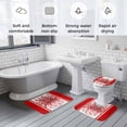 thumbnail image 5 of Eucalyptus Red Bath Mat 3 Piece Bathroom Rug Set, Stripe Bottle Flower Cactus Retro Plant Non Slip Bath Rug Contour Mat and Toilet Lid Cover, Absorbent Shower Mats Soft Bath Rugs and Mats Sets, 5 of 8