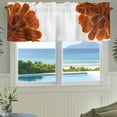 thumbnail image 6 of Burnt Orange Kitchen Valances for Windows, Sparkle Gold Stained Floral Flower Art Bathroom Window Valances 54x18 Inch Rod Pocket Window Treatments Valance Curtains for Living Room Bedroom Decor, 6 of 9