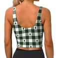 thumbnail image 3 of Lsque Green White Christmas Tree Lumberjack Plaid Printed Women'S Sports Bra, Compression, Moisture Wicking, High-Impact Sports Bra For Women,Supportive sports bra-X-Large, 3 of 9