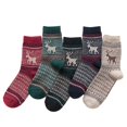 thumbnail image 2 of Utoimkio 5 Pairs Unisex Christmas Cotton Socks Cute Print Cozy Warm Crew Socks Home Indoor Non-slip Christmas Slipper Socks for Women and Men, 2 of 9