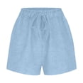 thumbnail image 6 of Womens Jean Shorts High Waisted Summer Stretchy Casual Pull On Beach Elastic Waist Denim Shorts with Pockets, 6 of 6