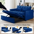 thumbnail image 6 of Anpport 3-in-1 Convertible Sleeper Sofa Bed, Pull-Out Loveseat Couch with Adjustable Back for Small Spaces, Velvet Fabric, 55", Blue, 6 of 6