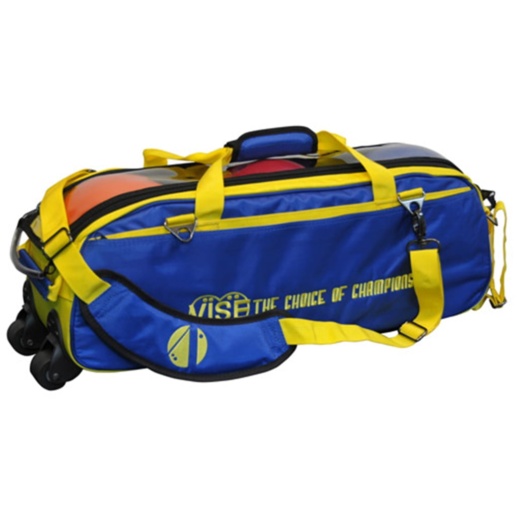 Vise Clear Top 3 Ball Roller Bowling Bag Blue/Yellow