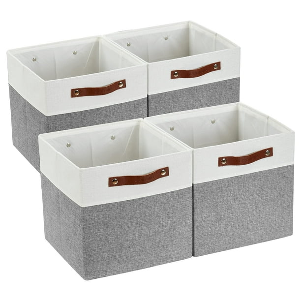 Cubos de almacenamiento DECOMOMO Cube, 33 x 33 x 33 cm, color gris y blanco (4 unidades)