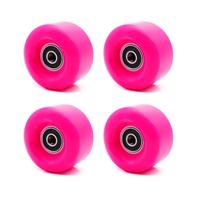 ZheElen 4 Pcs de Remplacement de Roues de Patins Composants Roulants Résistants à l'Usure Accessoires Modifiés Patins à Roulettes en Ligne Solides Roues Rouge Rose