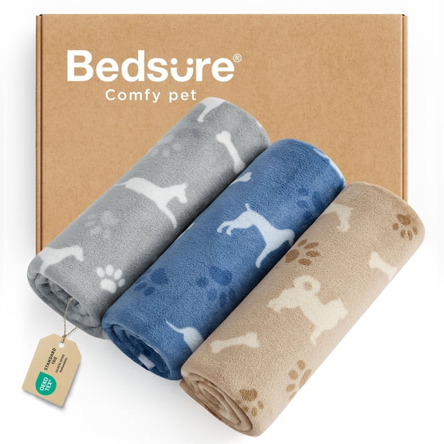 Mantas para mascotas Bedsure, paquete de 3 unidades, forro polar supersuave, franela, tamaño pequeño