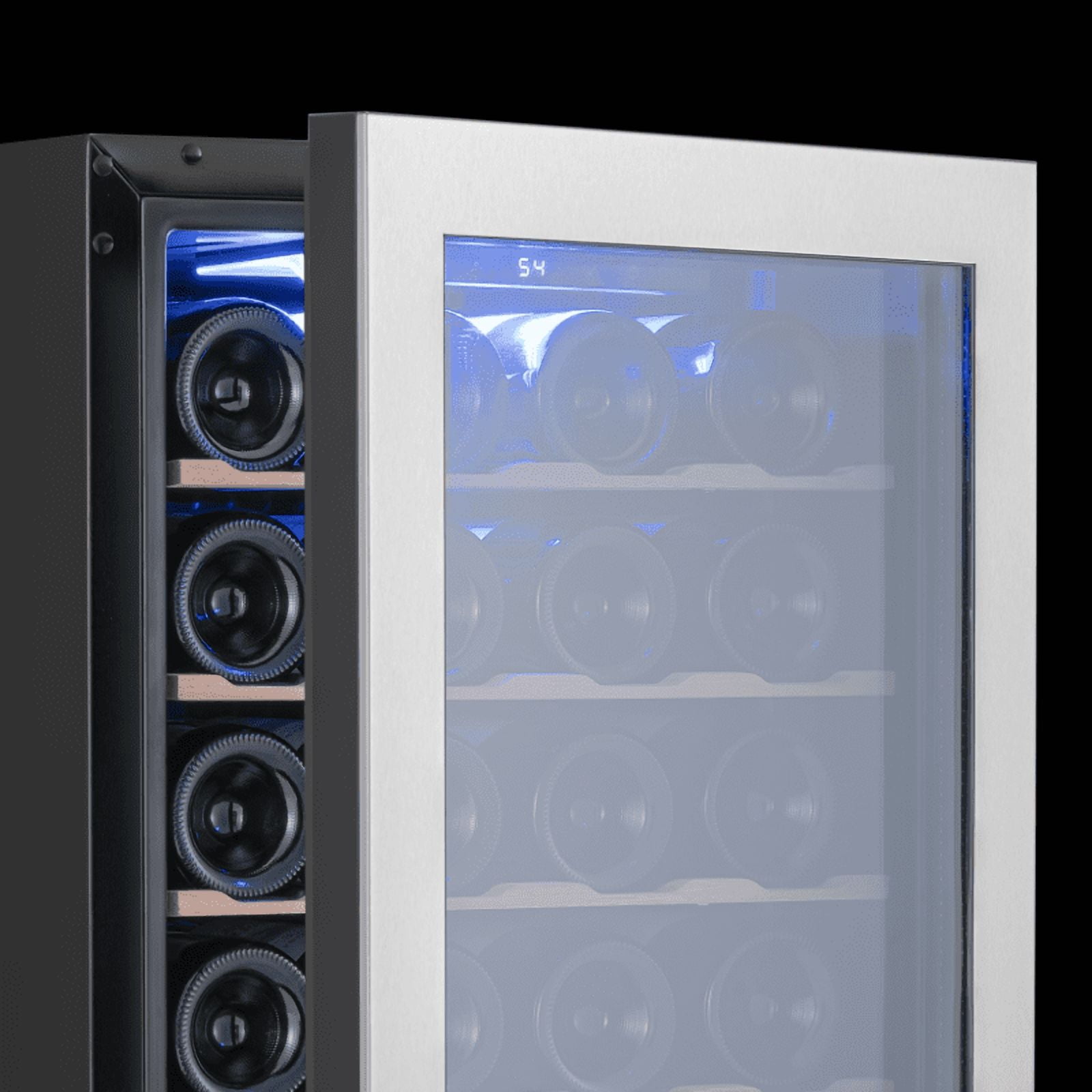 Ca'Lefort Wine Cooler Refrigerator, 3.11 cu.ft. Mini Wine Fridge Freestanding Wine Chiller with Double-Layer Glass Door for Home/Office