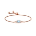 thumbnail image 2 of ANGARA Natural Horizontally Set 1.35 ct Aquamarine Bolo Bracelet in 14K Rose Gold for Women (Size-8x6mm) | March Birthstone, Anniversary, Jewelry Gift for Women | Natural Aquamarine Bracelet, 2 of 7
