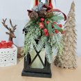 thumbnail image 4 of Holiday Time Metal Black Lantern  with Greenary & Red Berries, 4 of 6