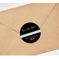 thumbnail image 3 of Darling Souvenir Round 45 Pcs Custom Save The Date Stickers Personalized Wedding Bride Groom Names And Date Envelope Seals - Black, 3 of 4