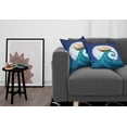 thumbnail image 3 of Ambesonne Moon Throw Pillow Cover 2 Pack, Old Ship Riding Waves, 24", Blue Brown White, 3 of 5
