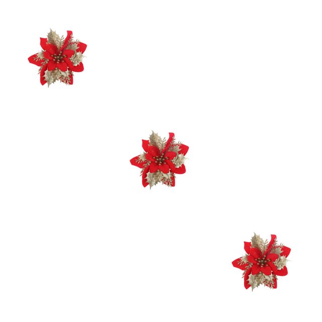 Moyic Flor de Navidad Simulación Artificial Decoración Hogar Granja Vacaciones Árbol de Navidad Adornos Cumpleaños Vino Rojo Type1 NO1