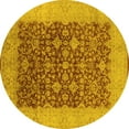 thumbnail image 1 of Ahgly Company Indoor Round Oriental Yellow Industrial Area Rugs, 5' Round, 1 of 4