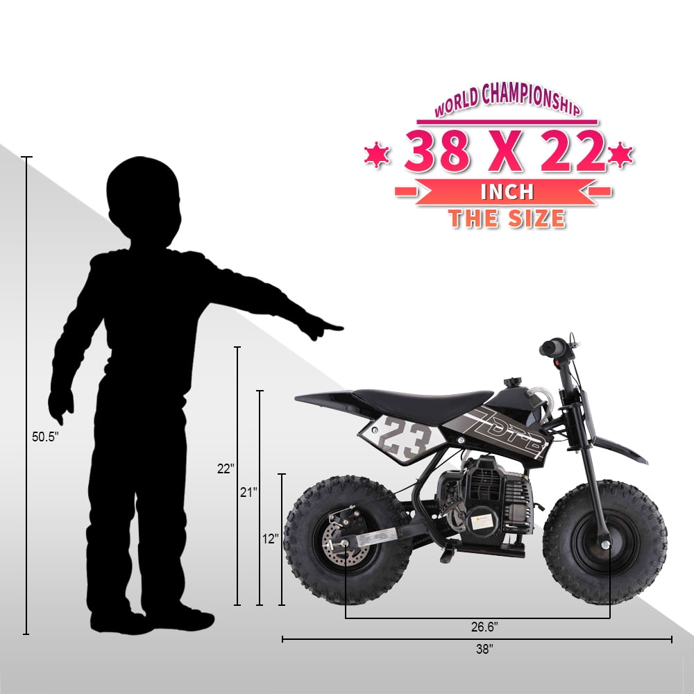 HOVERHEART DB02 50 cc 2 Stroke Gas Powered Mini Bike Speed 20 mph, Multicolor