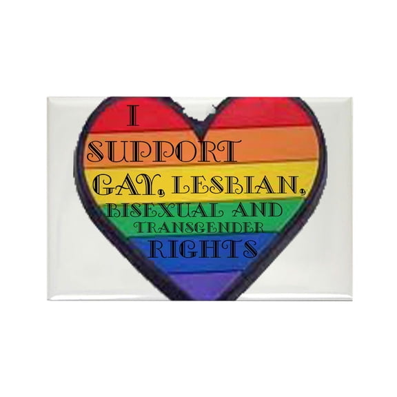 CafePress - I Support GLBT Rights - Rectangle Magnet, 2"x3" Refrigerator Magnet