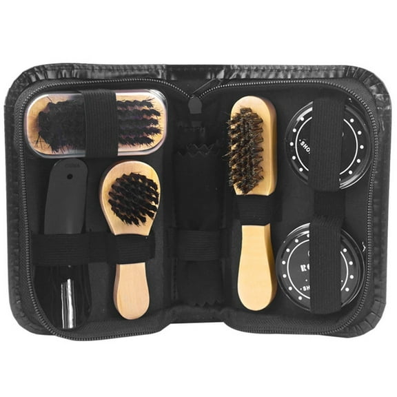 RAGUPEL Shoe Cleaning Kit, Professional Home Use, Compact Portable Shoe Polish Set, Black