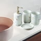 thumbnail image 5 of Juego de Accesorios de Mostrador de Baño, de Jabón Dispensador de Loción con Patrón de Mármol de Cerámica, Construcción Blanco 4 piezas Macarena Plato de jabón de baño, 5 of 7