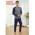 thumbnail image 3 of Mens Cotton Pajama Sets Long Sleeve Sleepwear for Men 2 Piece Mens Loungewear Sets with Pocket, Sizes S-XXL, 3 of 12