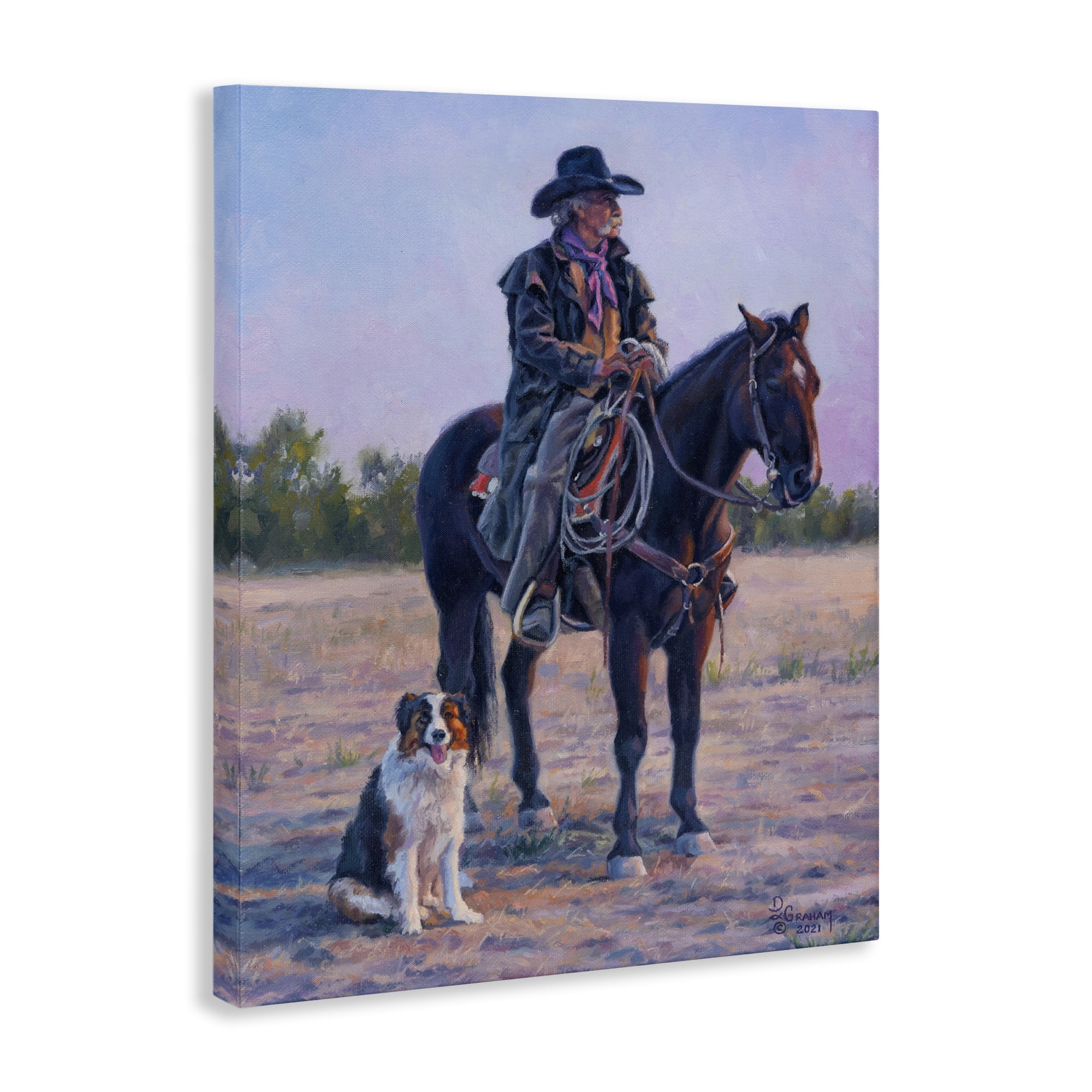 Stupell Industries Old Timers Cowboy Animals & Insects Painting Gallery Wrapped Canvas Art Print Wall Art, 30 x 40