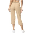 thumbnail image 5 of Women's Capris Casual Loose Versatile Elastic Strap Drawstring Zipper Side Pockets Cargo Pants Comfy Workout Cropped Pants, 5 of 8