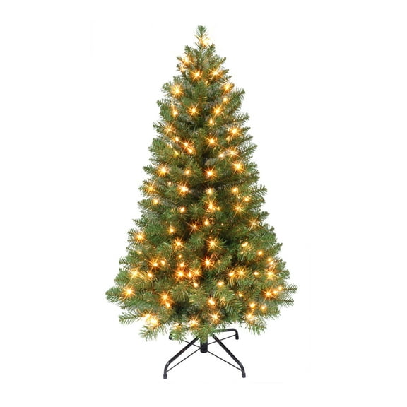 4.5 ft Pre-lit Virginia Pine Tree 316 Tips 200 UL Clear Incandescent Lights