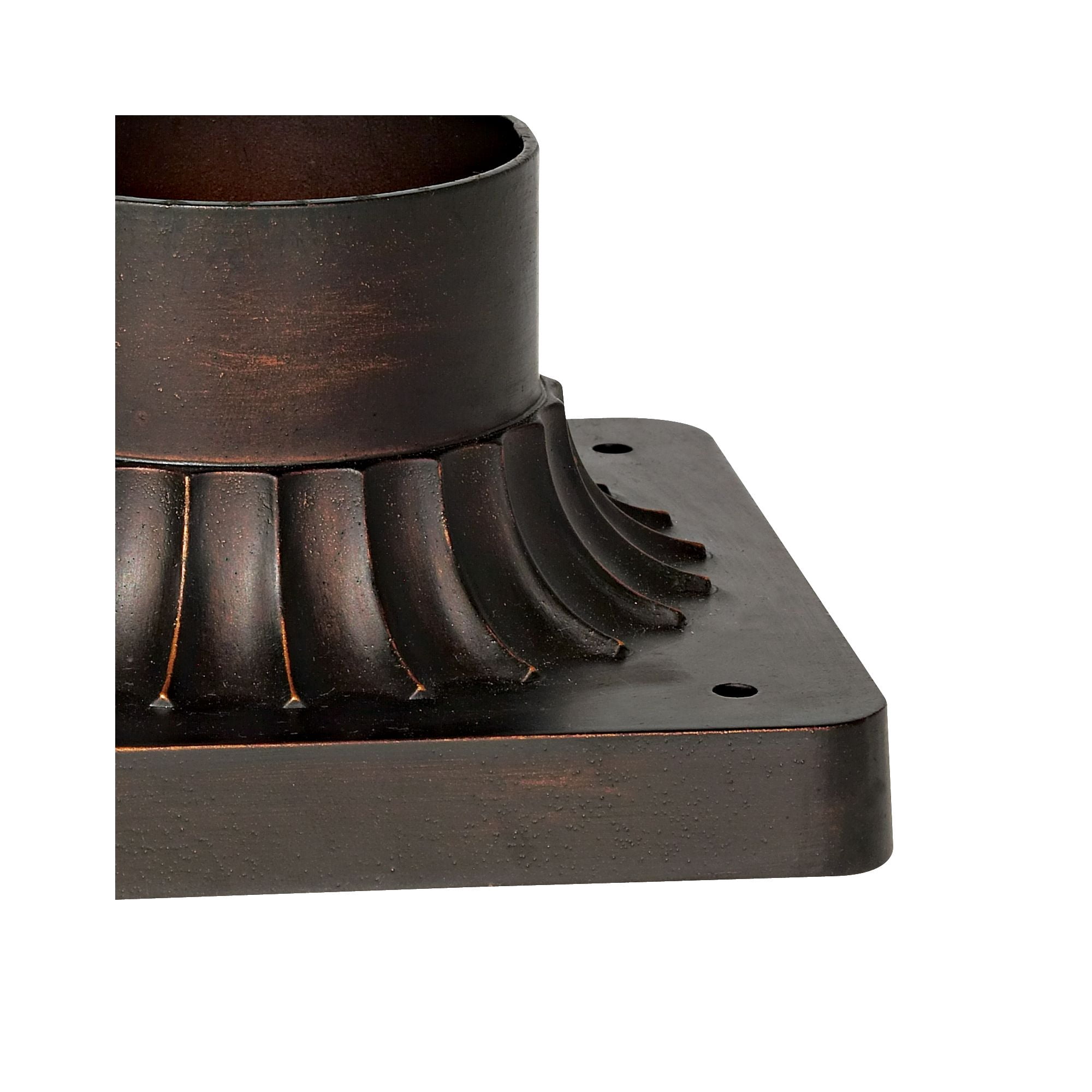 Franklin Iron Works Rustic Industrial Outdoor Post Light with Pier Mount Bronze Metal 15 3/4" Clear Frosted Glass for Exterior Deck House Porch Yard