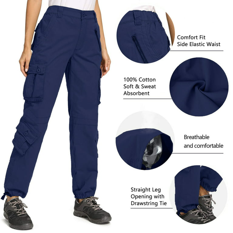 TRGPSG Women's Cargo Pants with 8 Pockets Cotton Casual Work Pants