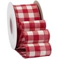thumbnail image 4 of Joycrosso Wired-Edge Checkered Burlap Ribbon, 2 Inch x 10 Yard, Red/White, Buffalo Plaid Ribbon for Gift wrapping, Christmas Decorations, Wreaths, Big Bows, Rustic Farmhouse Holiday Decoration, 4 of 6