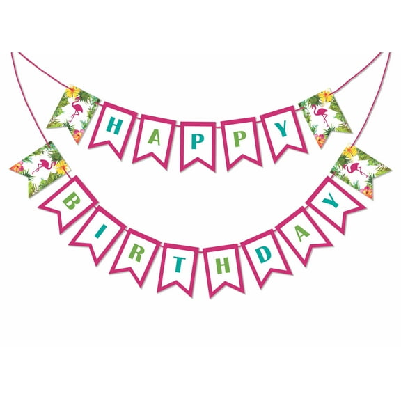 Inkdotpot Birthday Party DecorationsHappy Birthday Party GarlandBaby Girls TropicalPennant Banner Flag