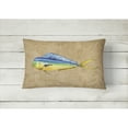 thumbnail image 2 of Carolines Treasures 8810PW1216 Dolphin Mahi Mahi Canvas Fabric Decorative Pillow, 12H x16W, multicolor, 2 of 3