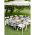 thumbnail image 3 of Outdoor Tablecloth with Umbrella Hole & Zipper, Blue Starfish Coastal Rectangle Tablecloth 60x84 Inch, Eucalyptus Summer Nautical Shell Rustic Patio Table Cover Waterproof Table Cloth for Picnic, 3 of 6