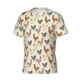 thumbnail image 5 of Vsdgher Funny Chicken Print Men's Dry Fit Mesh Athletic Shirts Moisture Wicking Tennis T-Shirt Tops, 5 of 9