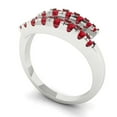 thumbnail image 2 of 0.235 ctw Wedding Band for Women - 18K White Gold Simulated Ruby Stackable Eternity Ring, 2 of 6