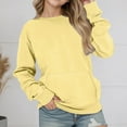 thumbnail image 2 of HNMKIU Girls Hoodless Casual Long Sleeve Pullover Sweatshirt with Pocket Drop Shoulder Cute Loose Fit Top for Teen Girls Z01_Yellow,9-10 Years, 2 of 5