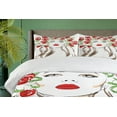thumbnail image 4 of Ambesonne Flower Duvet Cover Set, Lady with Floral Ornament, King, Green Red Tan, 4 of 6