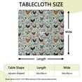 thumbnail image 2 of Green Chicken Floral Pattern Square Fitted Tablecloth with Elastic Edge,Square Table Cover,Washable Elastic Table Cover for Home Kitchen Party Decor 34"x34", 2 of 6