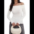 thumbnail image 2 of Blusas Elegantes Informales con Hombros Descubiertos para Mujer, de Corte Entallado, de Larga, para Salir en y Otoño. S, 2 of 8