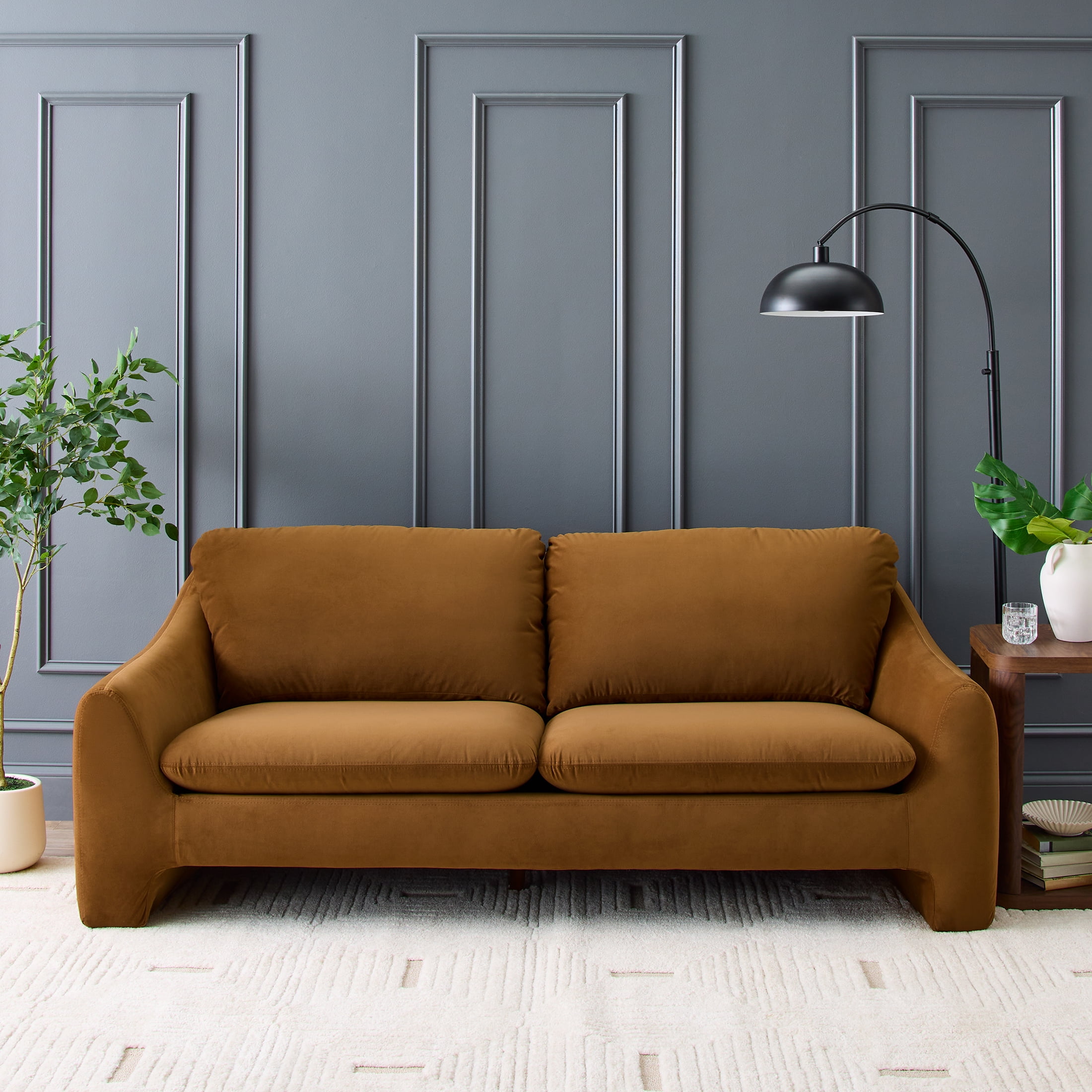 Better Homes & Gardens Emerson Sofa, Ochre Velvet