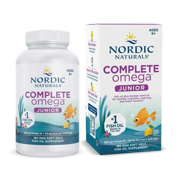 Nordic Naturals Complete Omega Junior Softgels, 518 Mg Omegas 3-6-9, 180 Ct