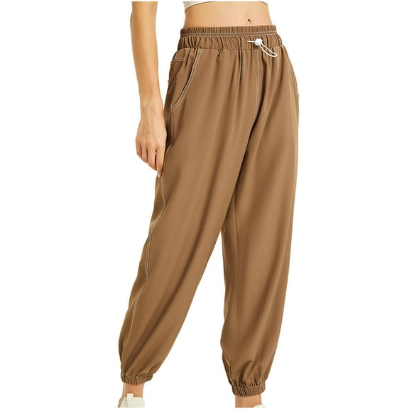 YYDGH Women's Sweatpants Drawstring High Waisted Soft Jogger Pants Athletic Bottom Lounge Sweat Pants with Pockets Coffee XL